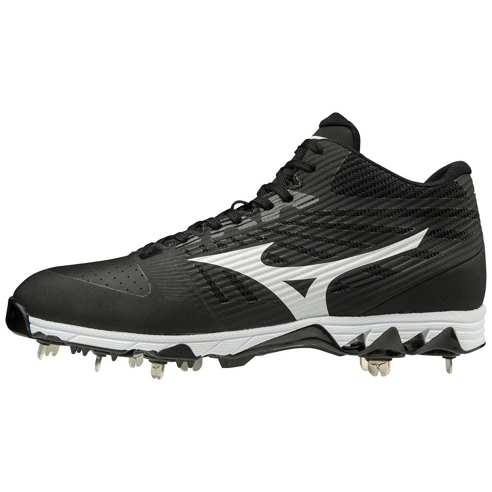 Zapatillas Beisbol Mizuno 9-Spike Ambition Mid Metal Hombre Negras/Blancas Ofertas LSAG-13948